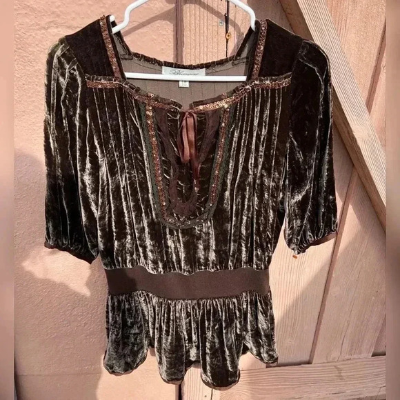 Blumarine Silk Velvet Boho Blouse LIKE NEW - Picture 4 of 5